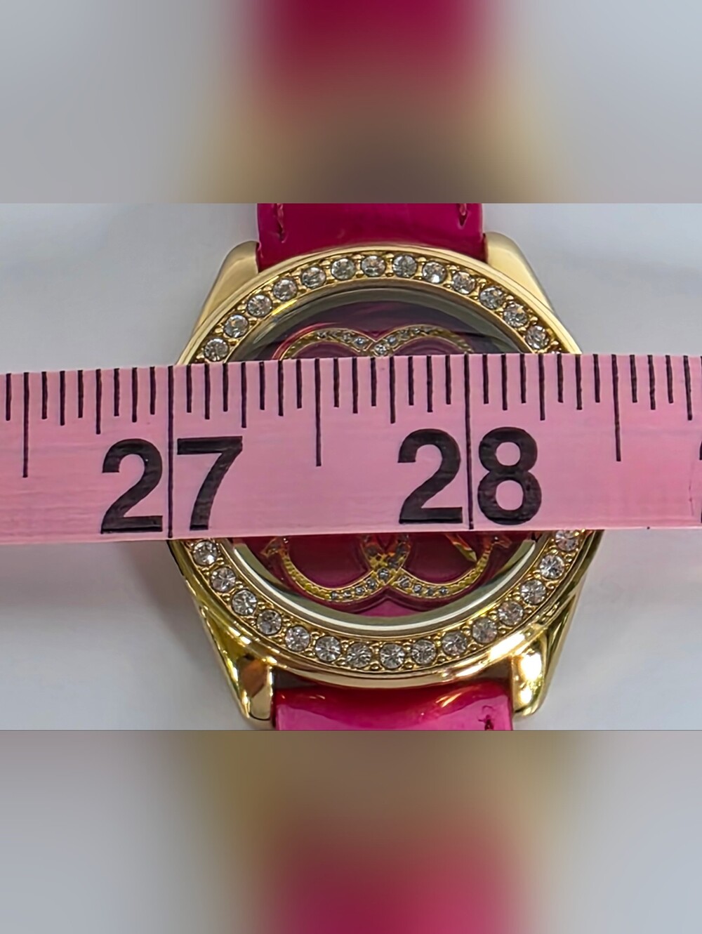 GUESS Gold-Tone Watch with Pink Dial and Pink Strap NEW BATTERY - Picture 16 of 17